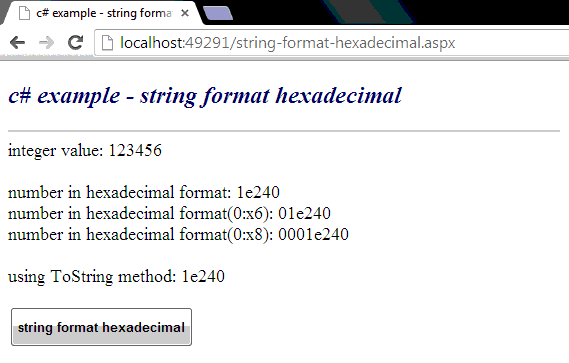 c# hex
