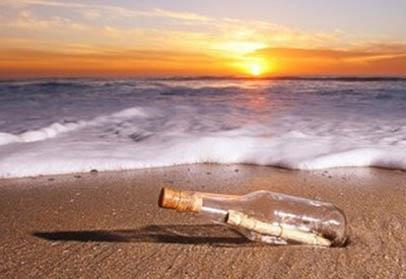 CORAZÓN DE ARENA Y SAL - La Playa, El Mar Azul: BOTELLA AL MAR - MARIO BENEDETTI