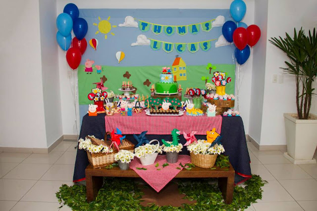 Picnic da Peppa e do George - Aniverdário de Gêmeos Picnic da Peppa e do George - Aniverdário de Gêmeos