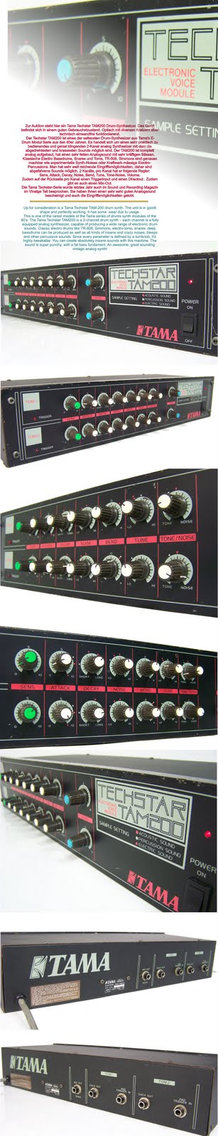 MATRIXSYNTH: Tama Techstar TAM-200 Analog Drum Synthesizer