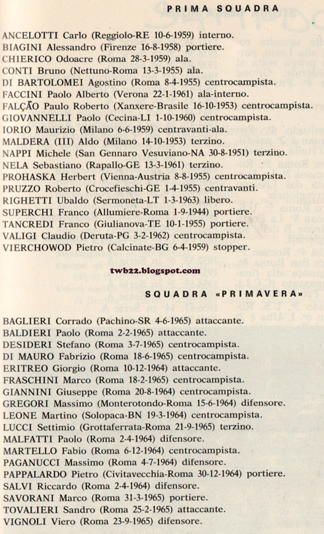 TWB22 Serie A 1982 1983 Roma Juventus AR