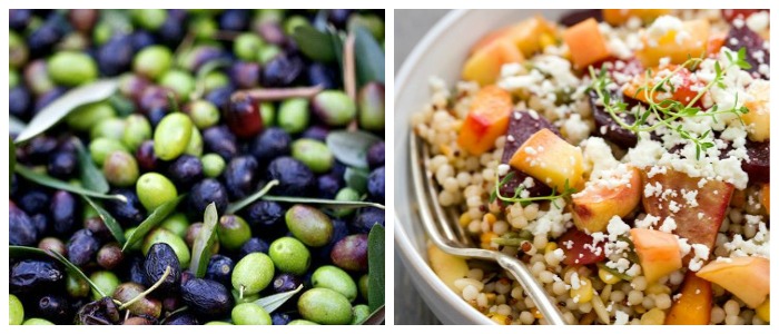 las olivas el aceita y los productos frescos son básicos en la dieta mediterránea