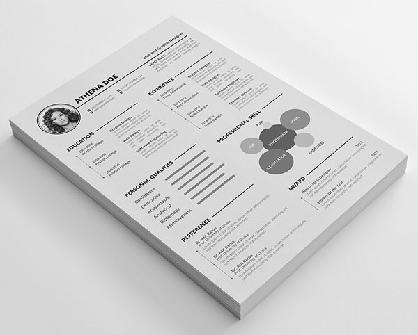 Free Resume CV Template with Portfolio and Cover Letter