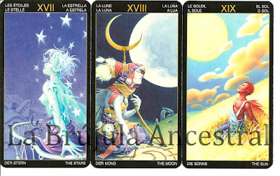 Arcanos de La Estrella, La Luna y El Sol, Tarot de las Hadas Arcanos de La Estrella, La Luna y El Sol, Tarot de las Hadas