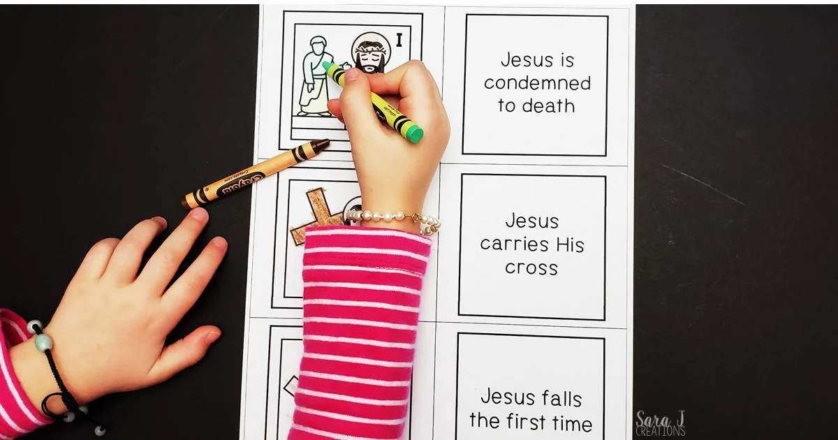 Check out these FREE printable Stations of the Cross matching cards and ideas for additional activities for kids to do with the cards. A great way to help Catholic children with prayer and reflection of the death of Jesus Christ especially during Lent.