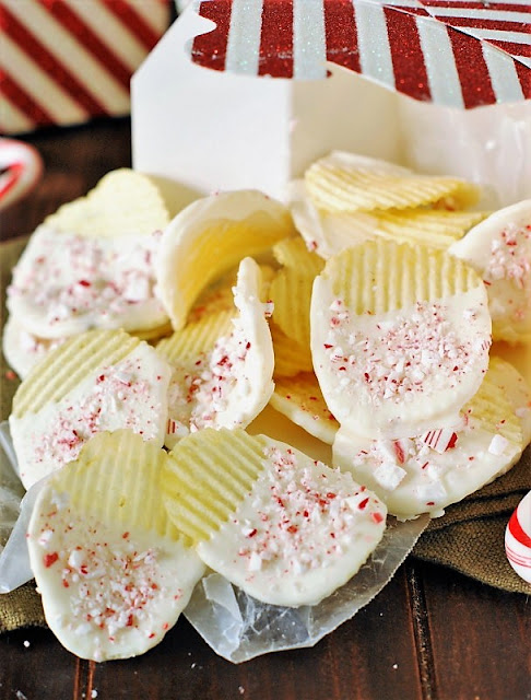 Christmas White Chocolate-Peppermint Potato Chips picture