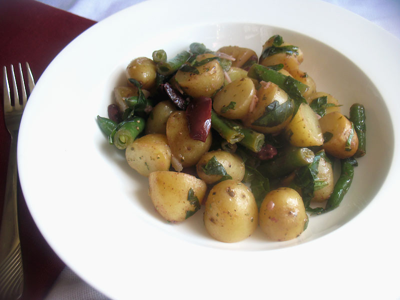 Herbed Potato and Green Bean Salad with Olives Lisa's Kitchen Vegetarian Recipes Cooking