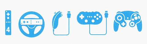 Wii indictation of game controllers.