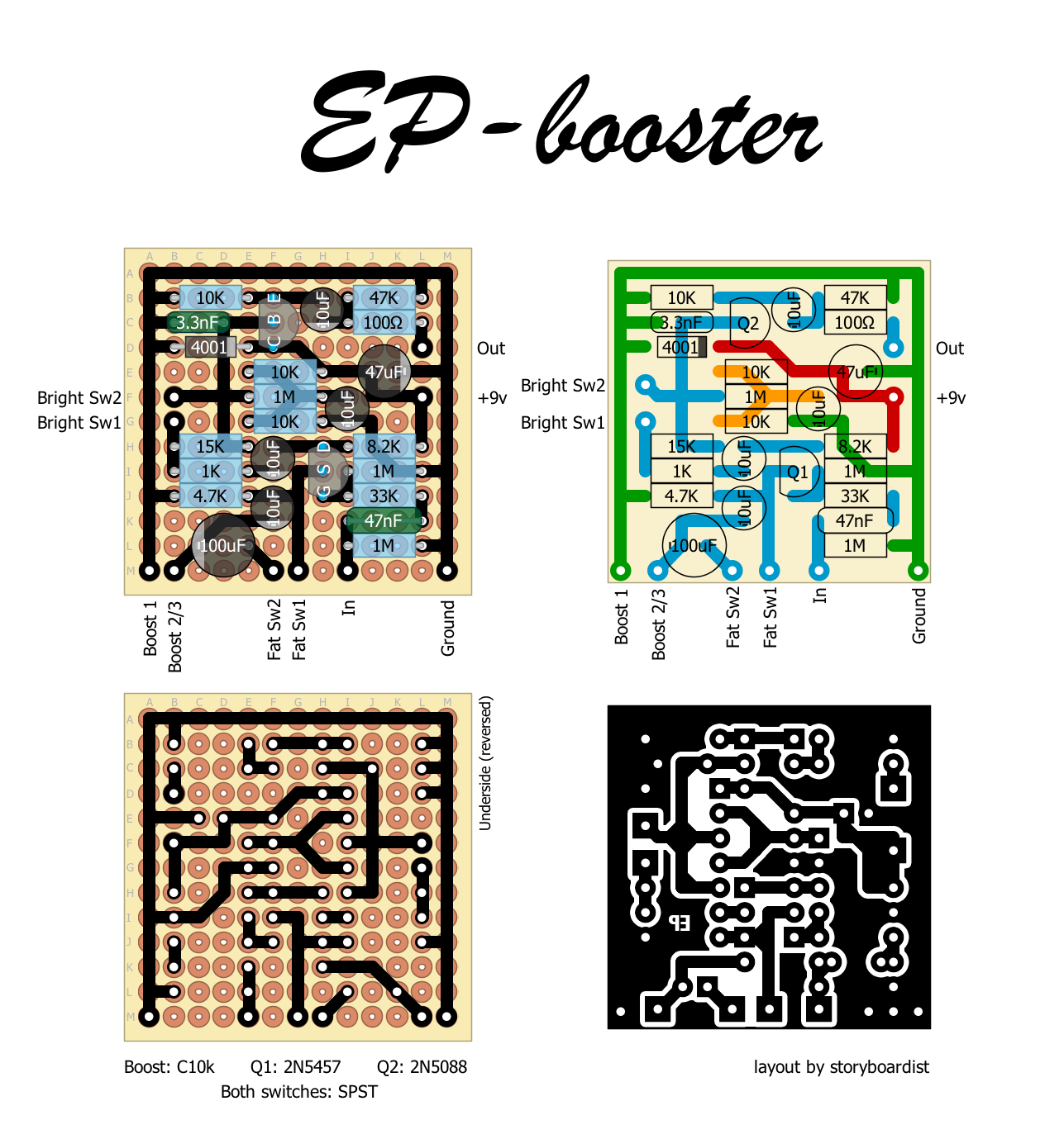Perf and PCB Effects Layouts: Xotic EP Booster