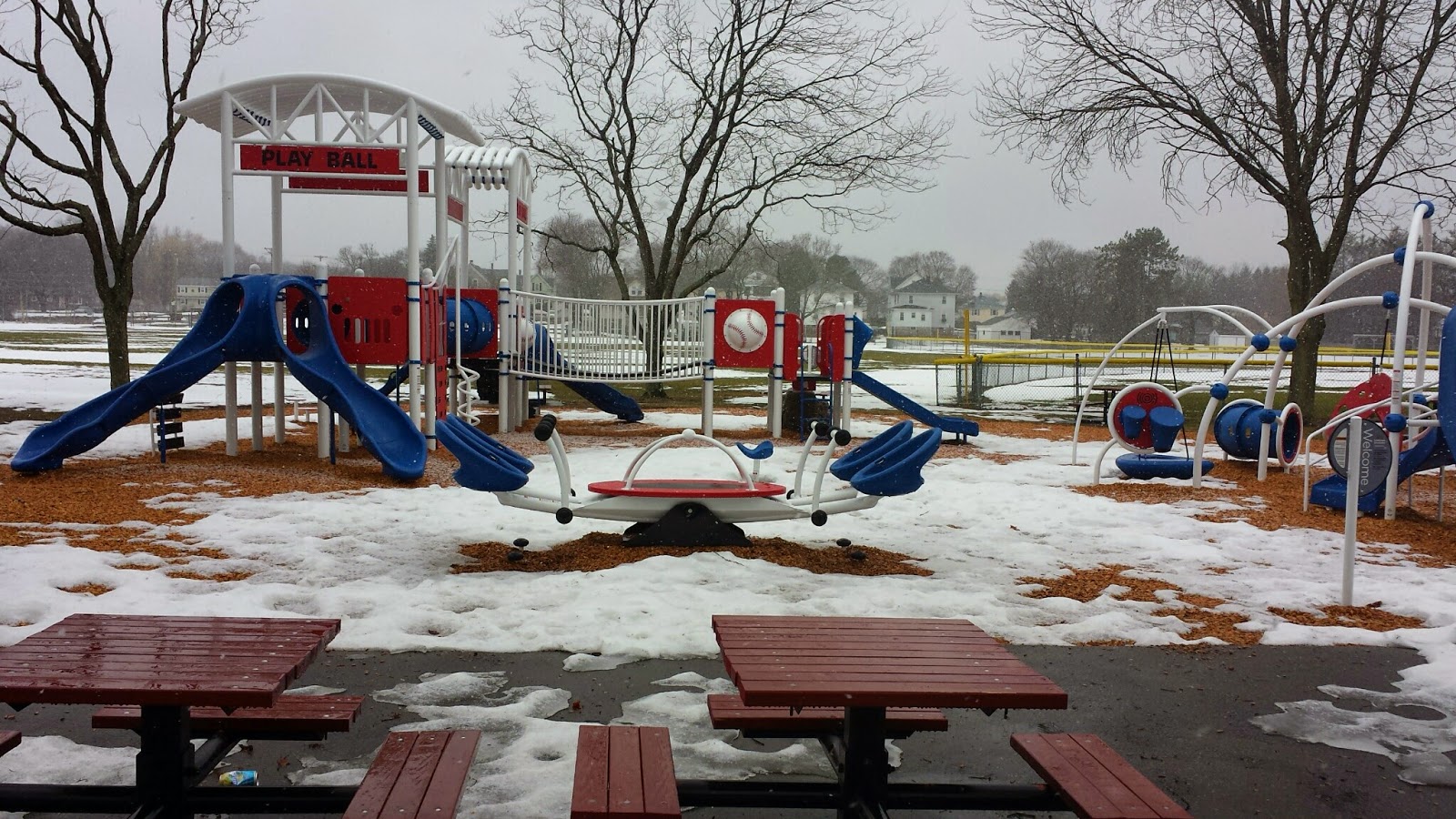 almost ready for kids to play on! (snow melting)