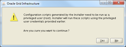 Oracle Grid Infrastructure 12c Installer - Confirm Script Execution