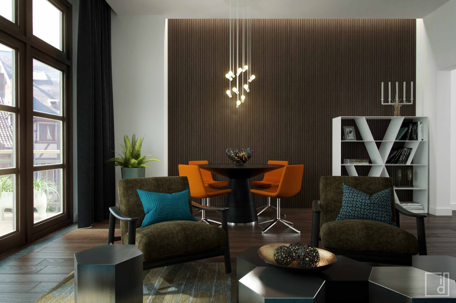 10 interior design ideas blue and brown living room | Kinjenk House Design