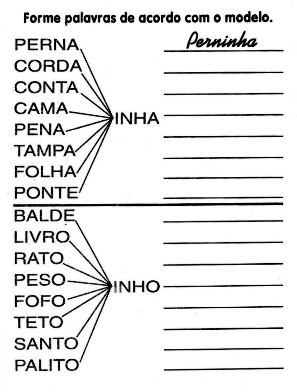 Cantinho da Malu: Alfabetização - formação de palavras com terminação ...