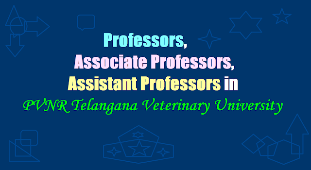 147 Professors,Associate Professors, Assistant Professors in PVNR Telangana Veterinary University 147 Professors,Associate Professors, Assistant Professors in PVNR Telangana Veterinary University