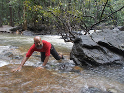 A dip in the river at the bottom of Dudhsagar Falls.