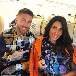 Sergio Ramos jets to London with his wife Pilar Rubio as the stars arrive ahead of FIFA's The Best awards