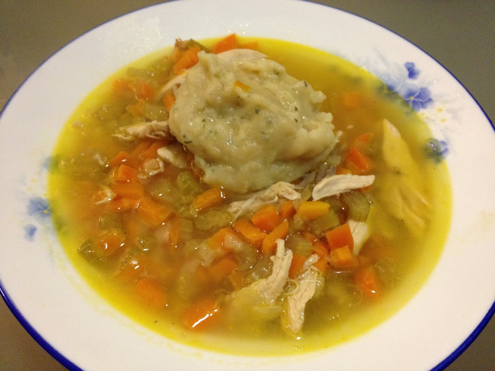 Yummy Mungbean Vegie Soup with Gigantic Bread Dumpling
