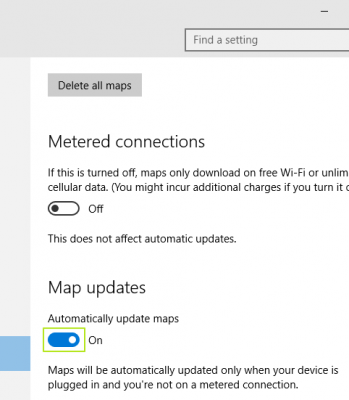 Pengaturan Maps download pada Microsoft Edge Windows 10