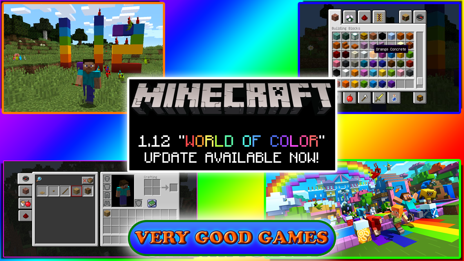 A banner for the news about a new version of Minecraft - the World of Color, Minecraft 1.12