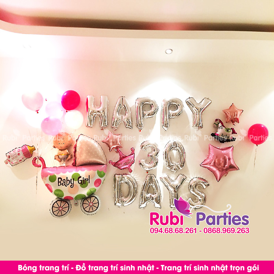 Bóng trang trí đầy tháng cho bé ở Xuân Tảo Bong trang tri day thang cho be o Xuan Tao