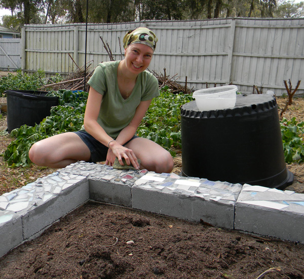 A Mosaic Cinder Block Garden Bed The, How To Make Raised Garden Beds With Concrete Blocks