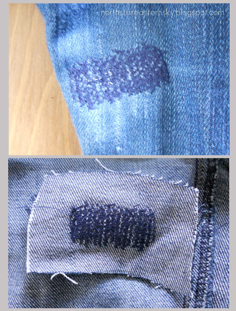 A North Star in an Eastern Sky: DIY Denim: Patching Inner Thigh Holes