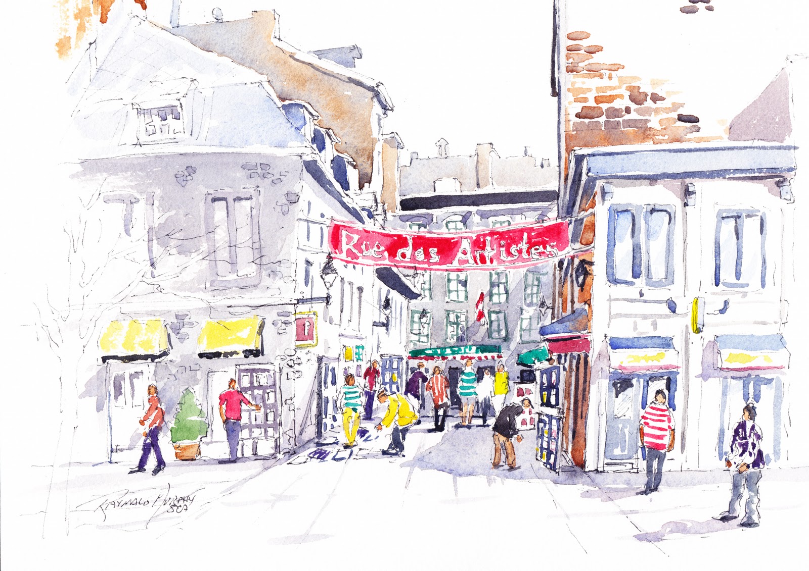 art plein air Old Montreal as seen by two artists du Vieux