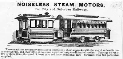 An example of a "dummy" locomotive. Some early newspaper articles speak of the Panhandle railroad operating a dummy train for the convenience of residents in Washington Heights. This may have given rise to the name "Dummy Line" for the Rock Island branch line.