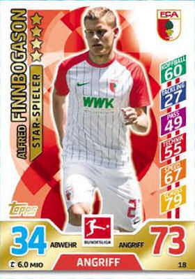 TOPPS Bundesliga 2017/2018 Takuma Asano Sticker 256 