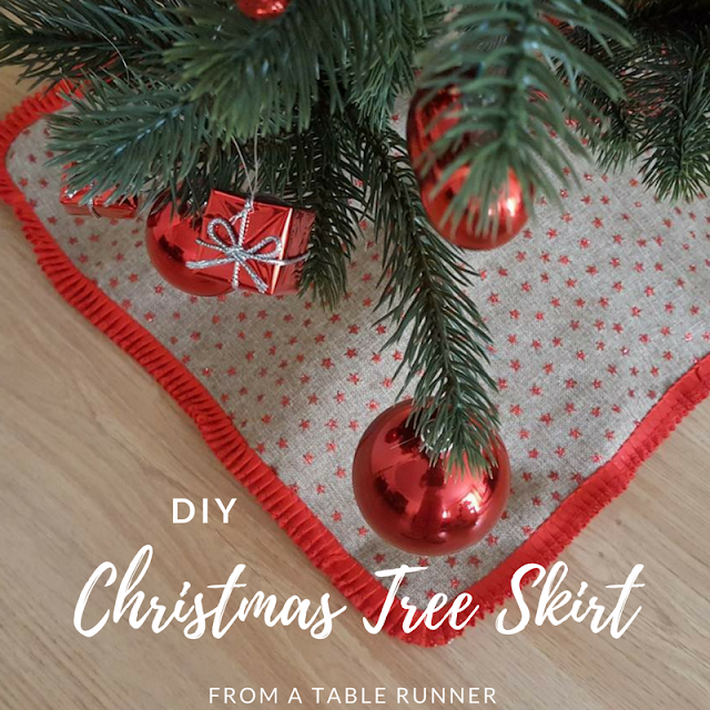 DIY Christmas tree skirt...from a table runner DIY Christmas tree skirt...from a table runner