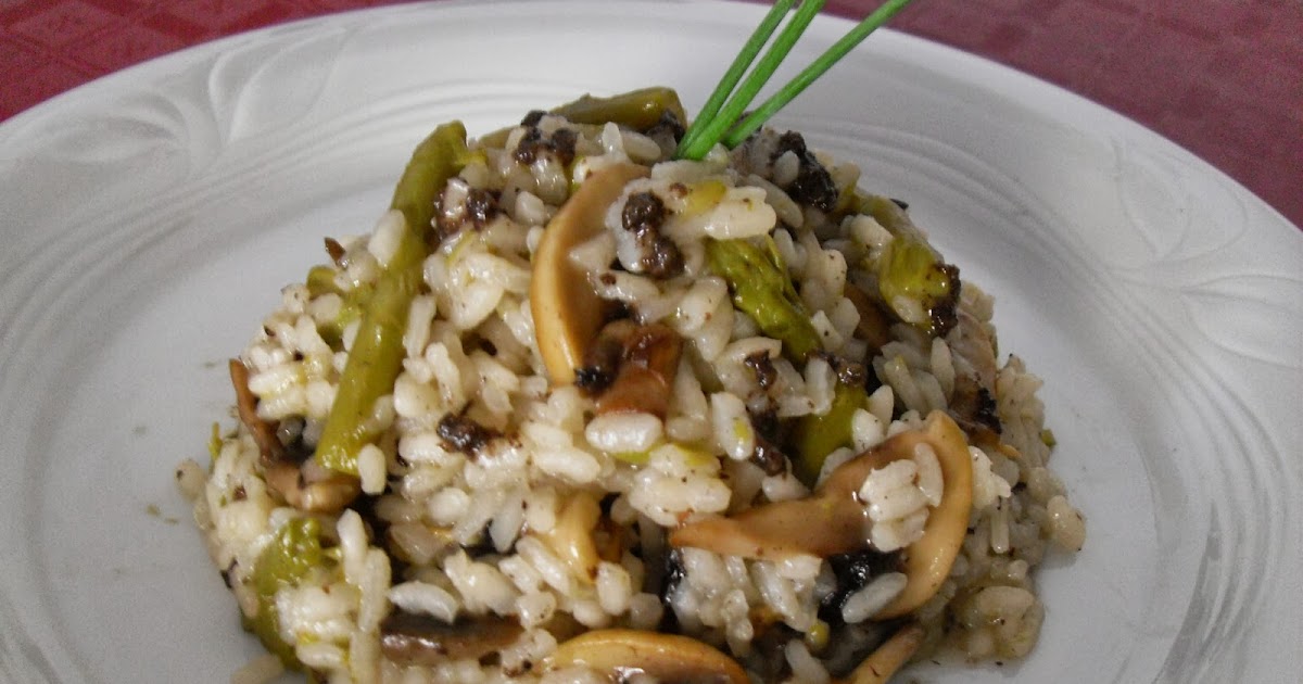 Paprika En La Cocina Risotto con setas, espárragos y trufa