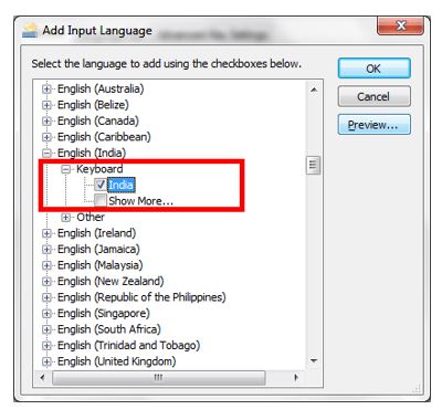 Add input language windows 7
