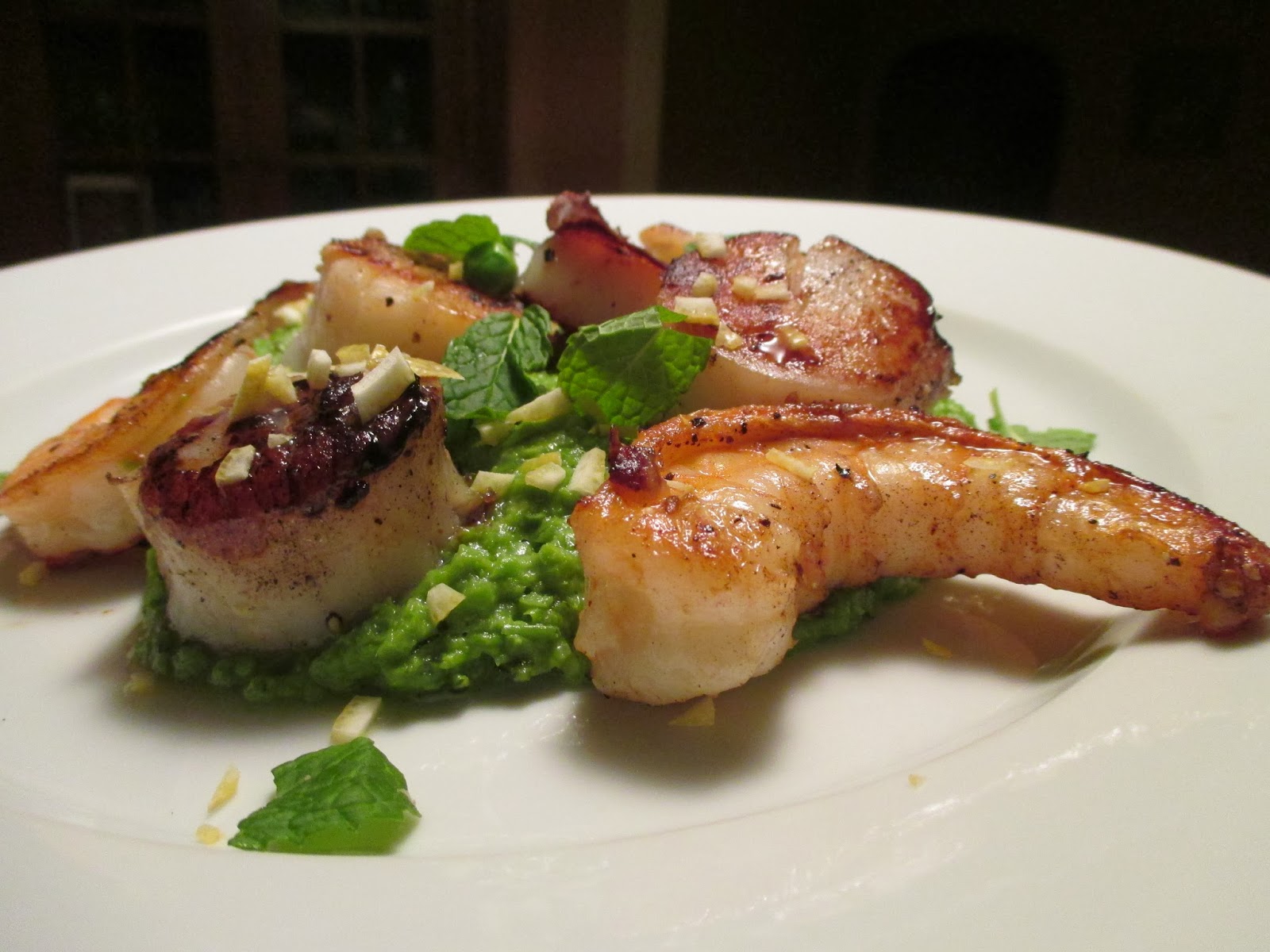 What's for Dinner Minneapolis? Scallops and Shrimp with Pea Puree