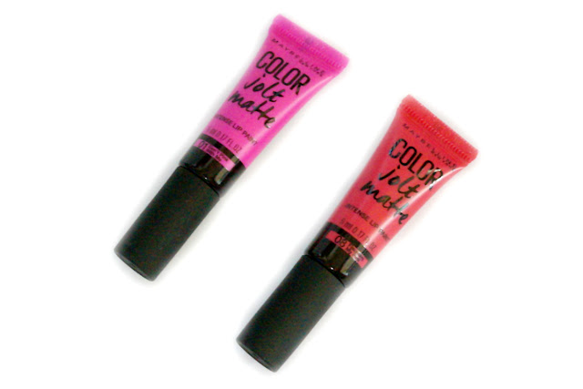 Maybelline Color Jolt Matte Intense Lip Paint in 01 Don't Pink With Me and 08 Flaunting My Pink