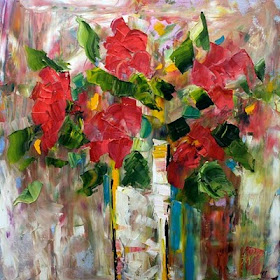 As flores nas obras de pintura