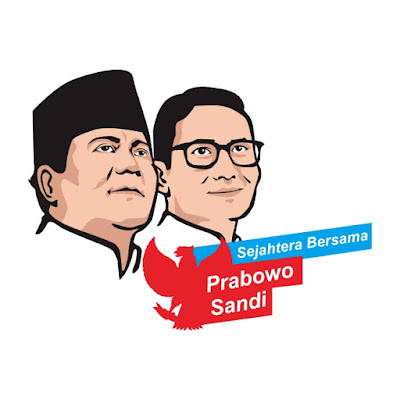 Download Vector  Wajah Prabowo Subianto dan Sandiaga  S Uno  