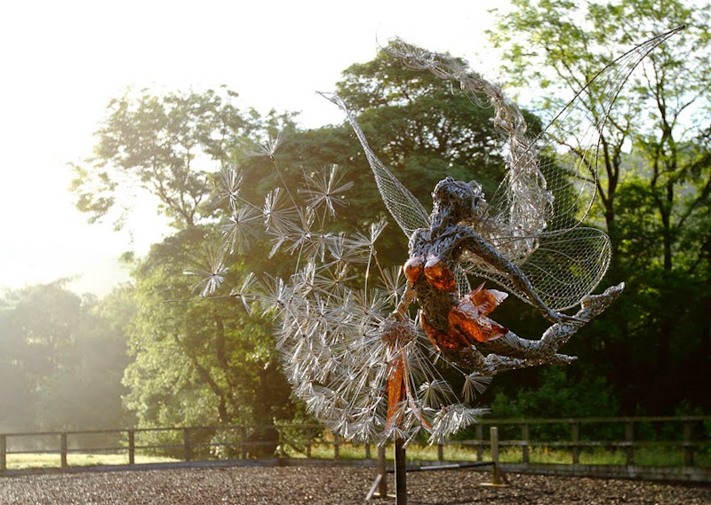 Dramatic Fairy Sculptures Dancing With Dandelions By Robin Wight