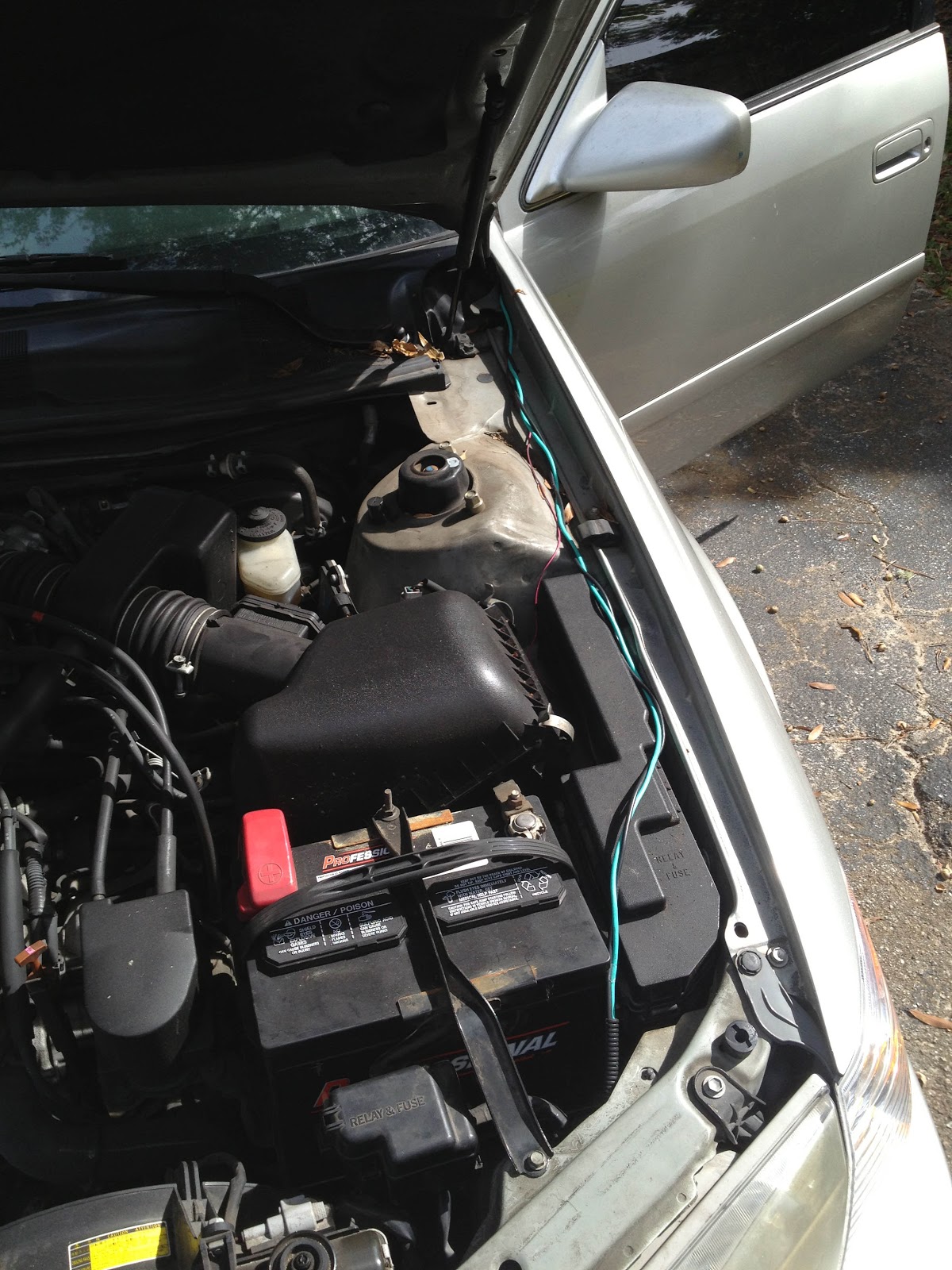 Cables aligned to the driver's side