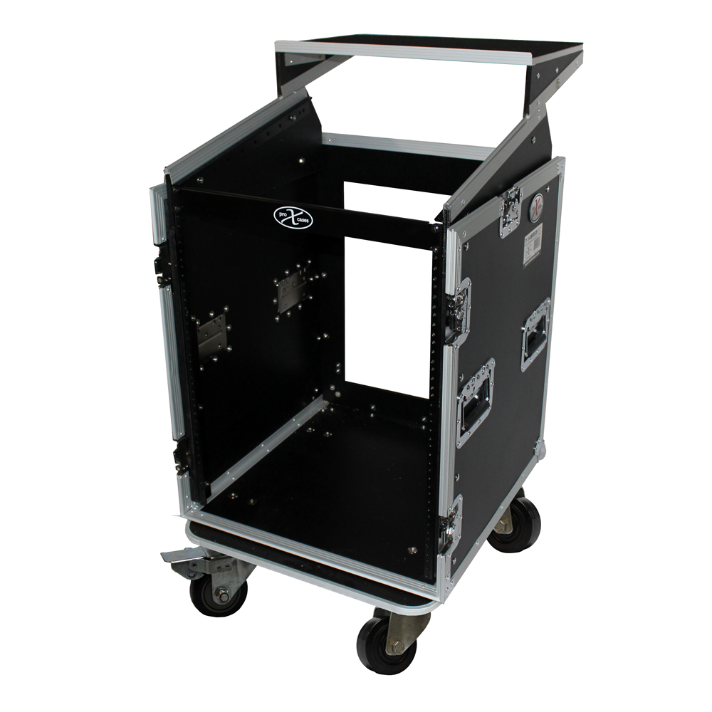 Pro X Cases ProX T14MRLT 14 Space Amp 10 Slanted Top 14U 10U Mixer DJ