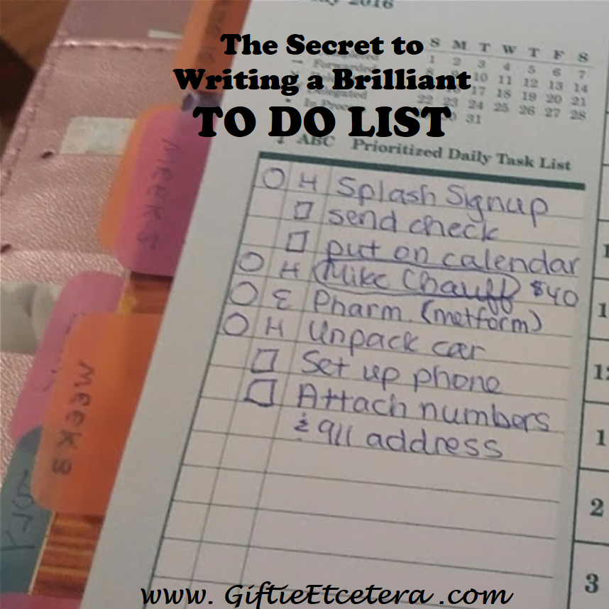 Giftie Etcetera: How to Write a Better Task List in Your Planner