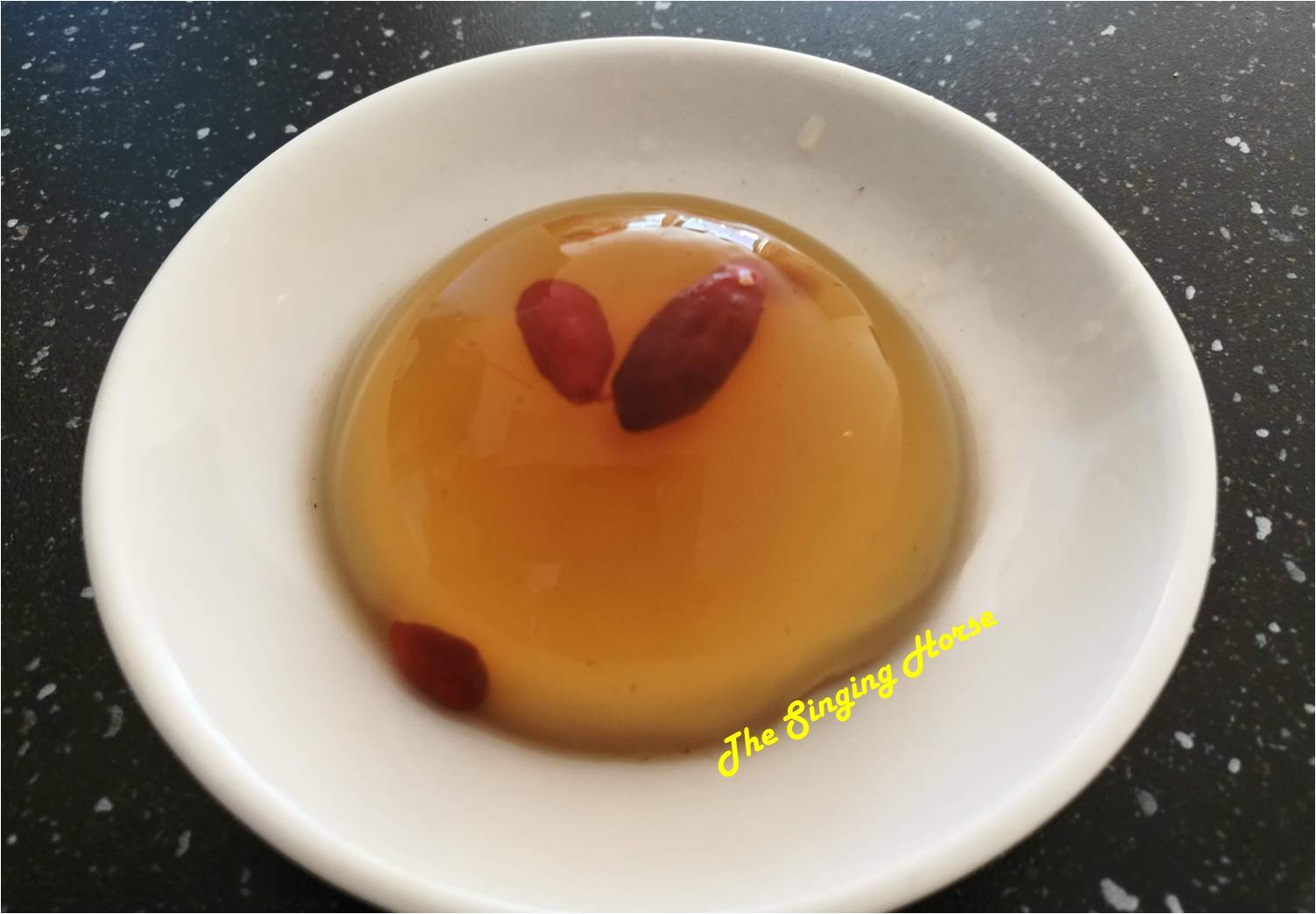 East Asian Chrysanthemum Tea Jelly with Goji Berries (菊花杞子糕)