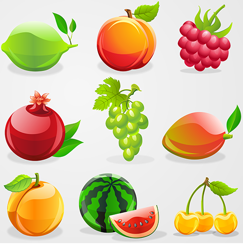 Frutas brillantes y acristaladas 2.0 vectoriales