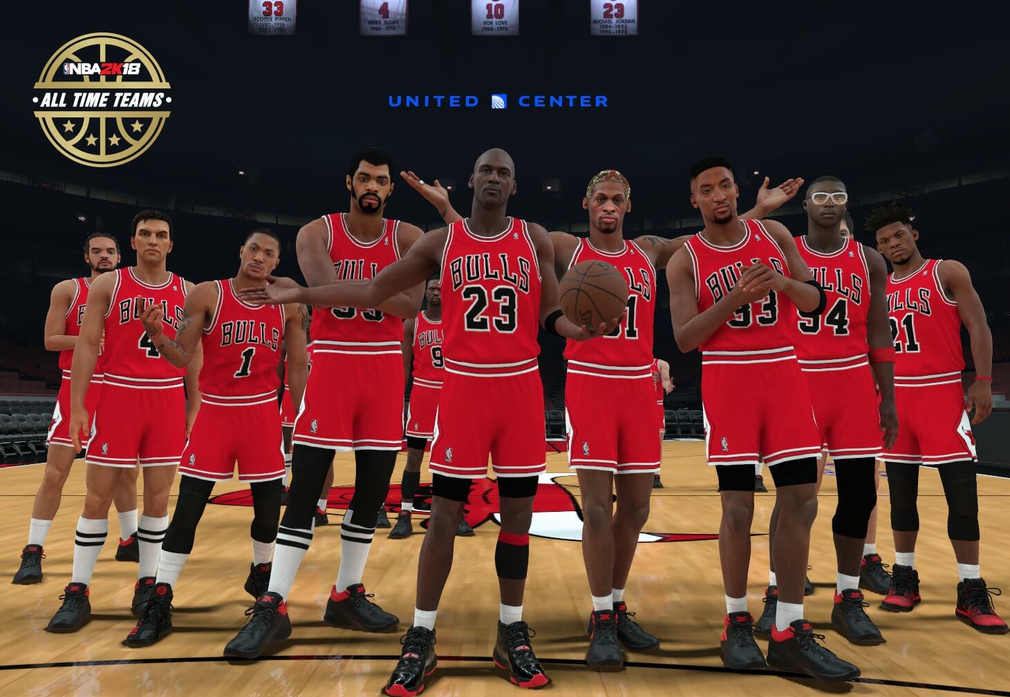 NBA 2k18 All-time Chicago Bulls Roster Screenshot