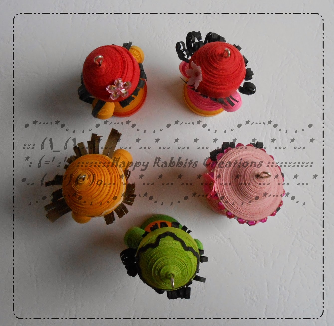 Happy Rabbits Creations Handmade 3D Paper Quilling Dolls