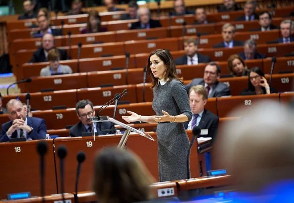 Crown Princess Mary wore Prada collar dress at dinner, and a new Britt Sisseck blouse