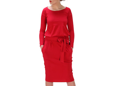 czerwona sukienka szmizjerka z dresu Freeshion red dress czerwona sukienka blog modowy trendy na wiosnę 2016 netstylistka