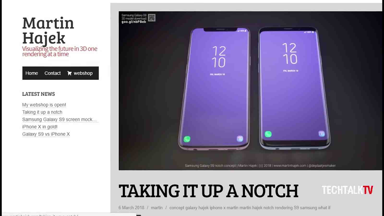 A Samsung Galaxy S9 With A Notch Display