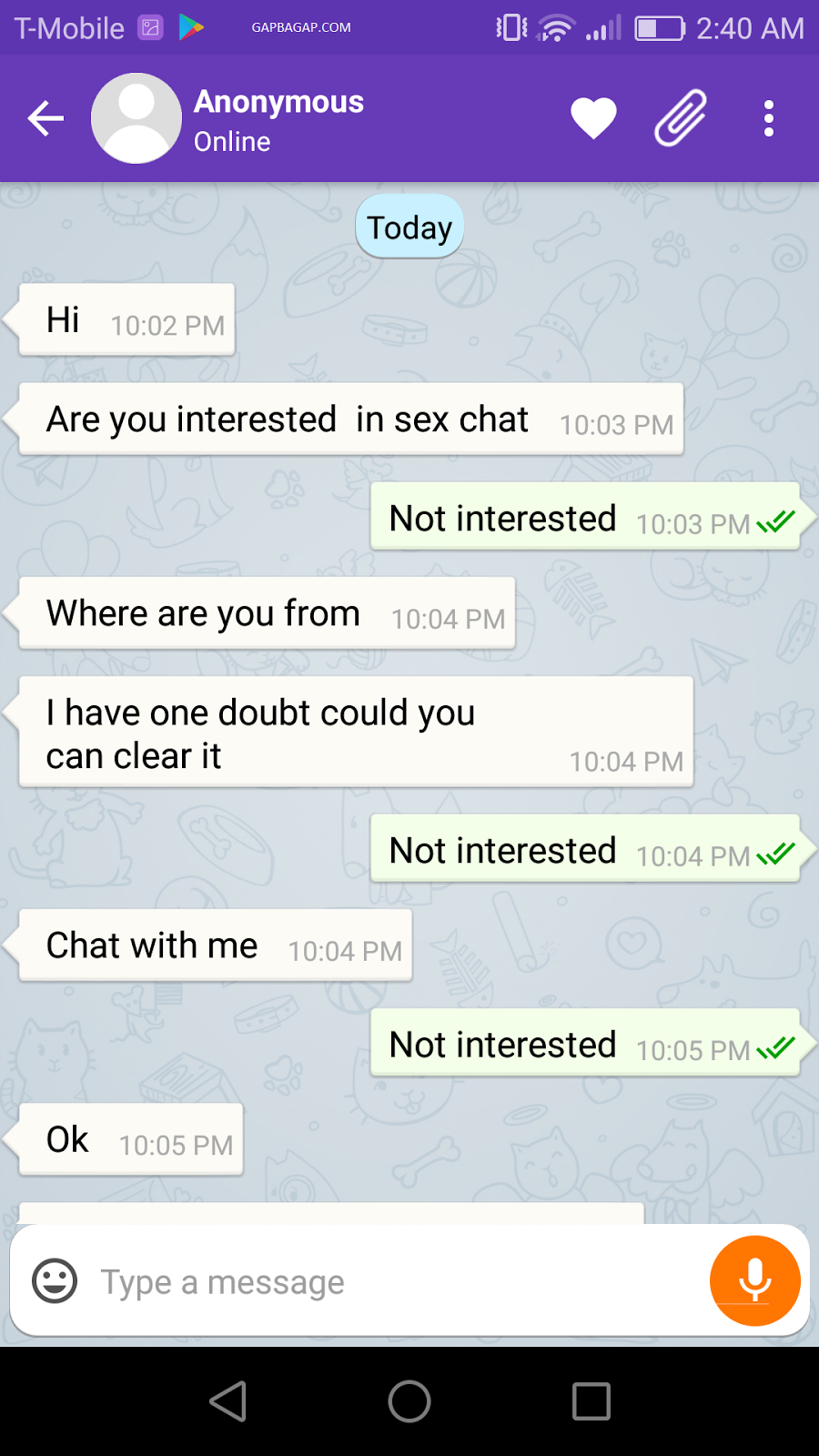 Sex chat sms
