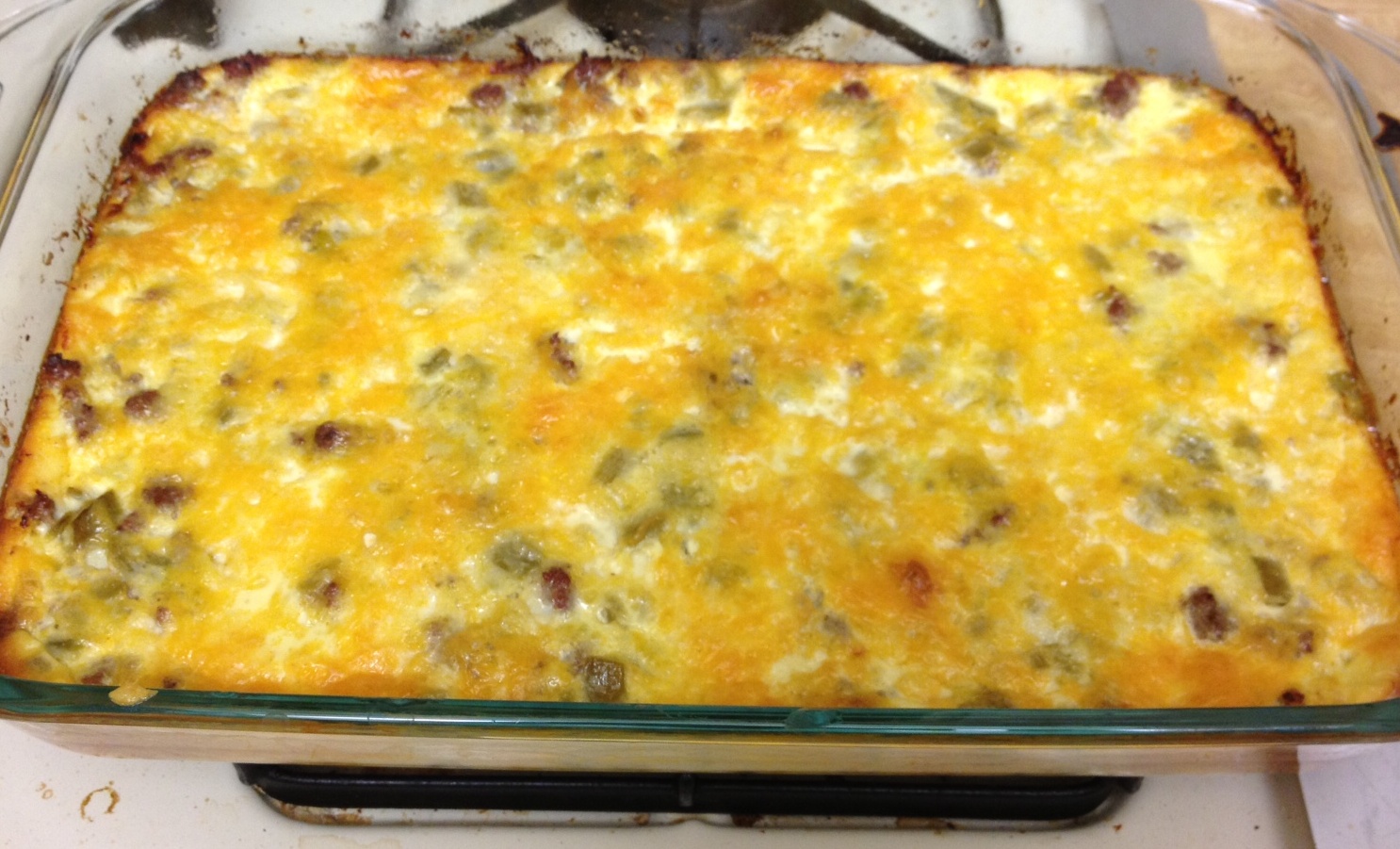 Freshman Foodie Chili Rellenos Casserole Breakfast, Dinnner, or Both!