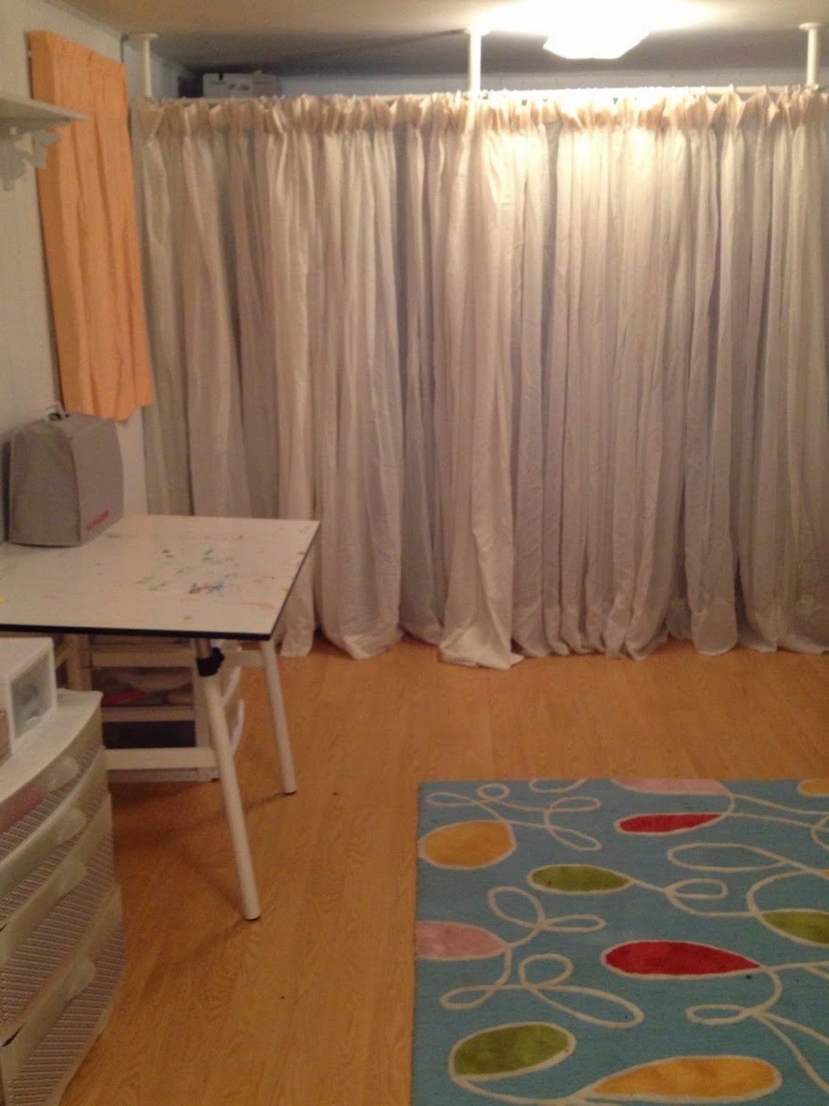 The IKEA Room Divider Curtain Laminate Design photo